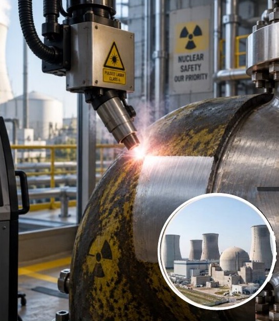Laser peening of a nuclear power component