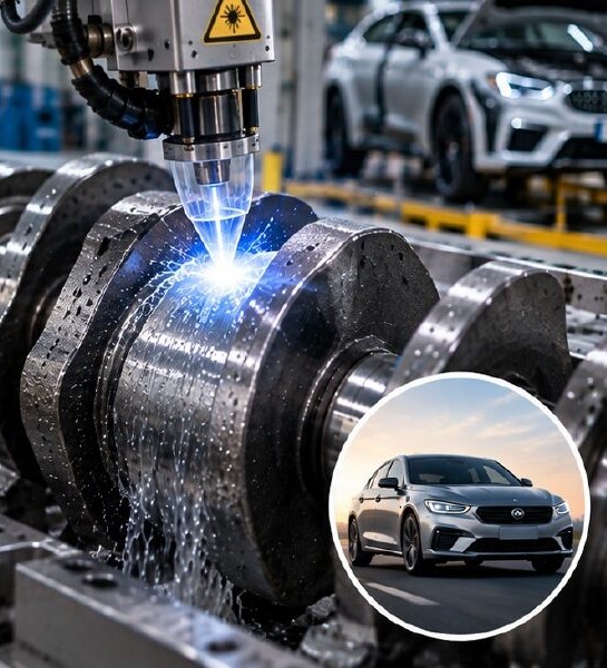 Laser surface treatment of an automotive crankshaft