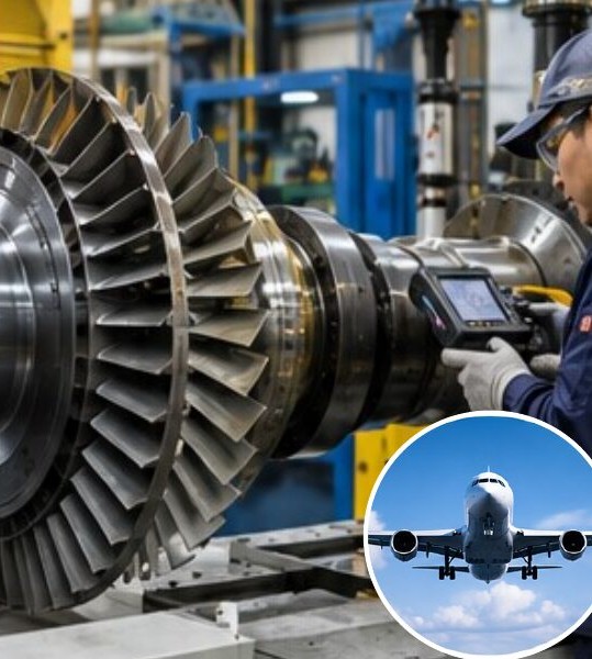 Precision machining of a turbine component with aerospace application